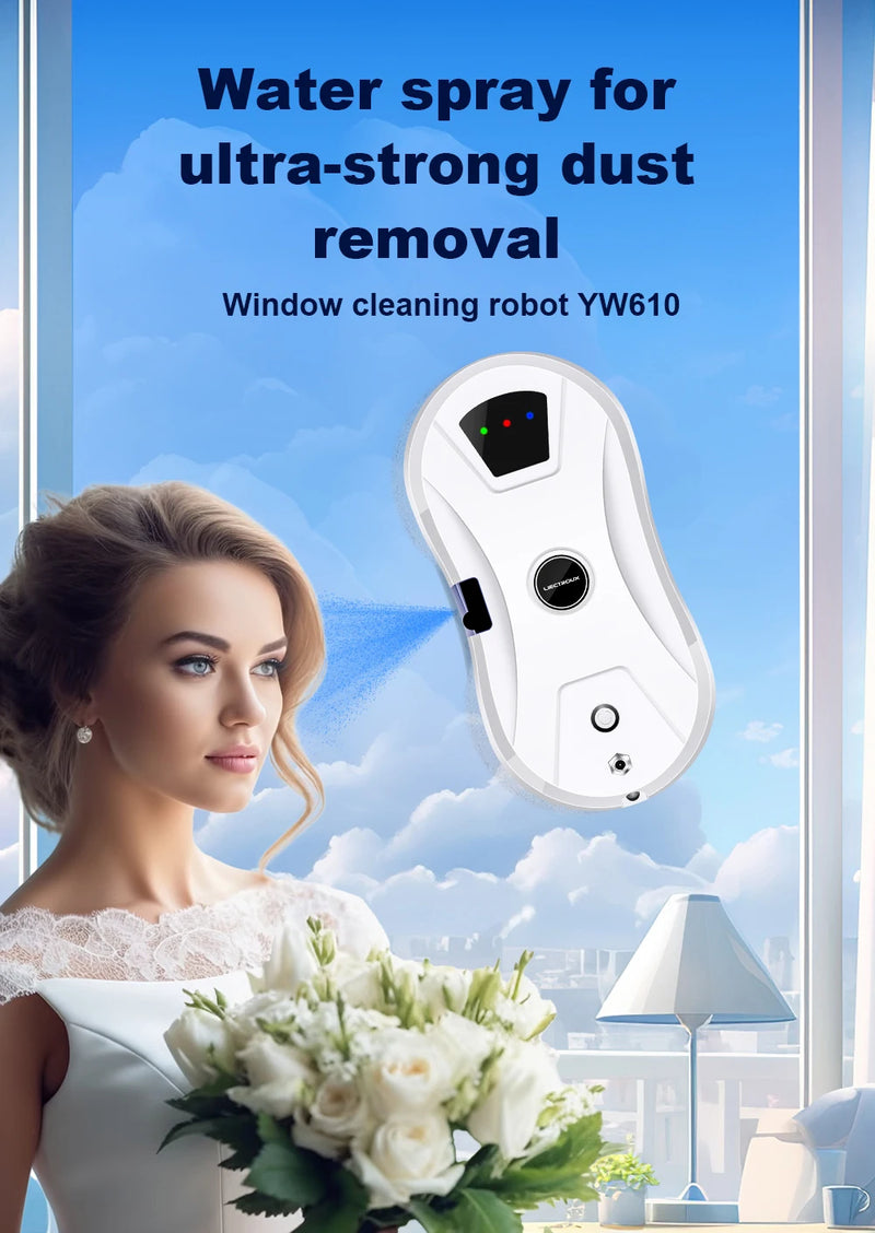 Window Cleaning Robot Liectroux YW610 Water Spray,Ultrathin Window Robot Vacuum Cleaner