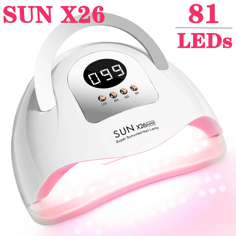 380W 81LEDS UV LED Nail Lamp Nail Dryer for Gel Polish 4 Setting Timers UV Nail Lamp Professional Nail Light Automatic Sensor