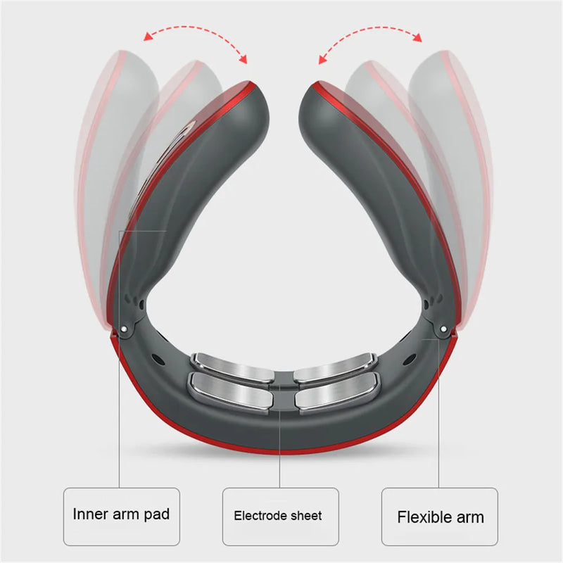 Electric Neck and Shoulder Pulse Massager 6 mode 9 levels Adjustable Heat Cervical Vertebra Relax Pain Relief Kneading Machine