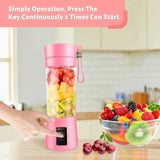 Portable Blender Mini Blender for Shakes and Smoothies Rechargeable USB 380Ml Traveling Fruit Juicer Cup with 6 Blades