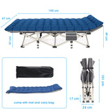 190*71cm Folding Camping Cot for Adult, Portable Sleeping Cot with Mattress, Outdoor Heavy Duty Cot Bed for Camp with Carry Bag