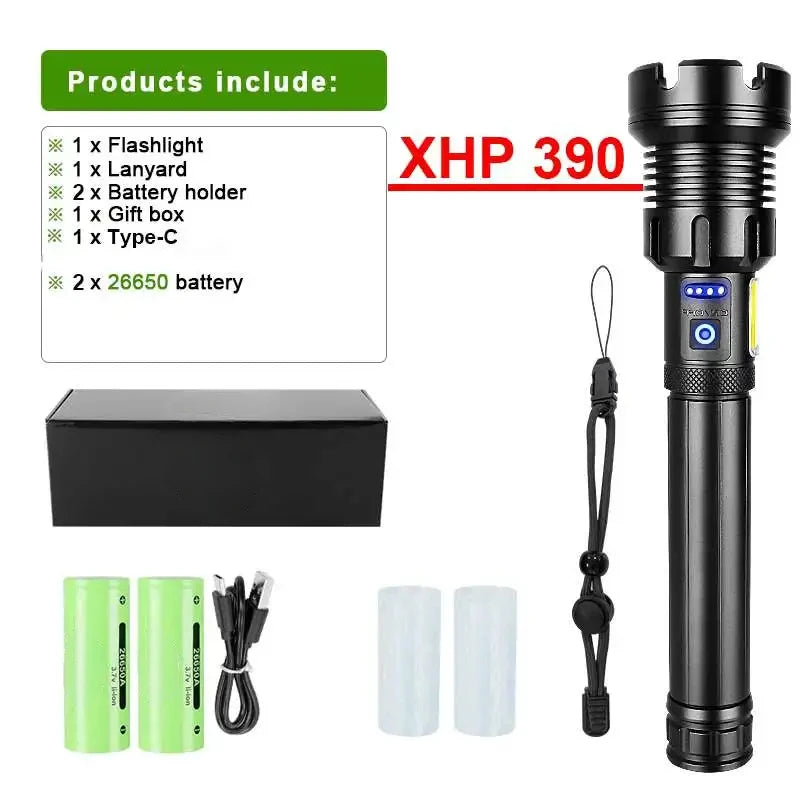 10000000 Lumens Super Bright Long Range LED Flashlight Tactical Flashlight Outdoor Waterproof Flashlight Camping Lantern Torch