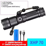 Super XHP120 Powerful Led Flashlight XHP90 High Power Torch Light Rechargeable Tactical Flashlight 18650 Usb Camping Lamp