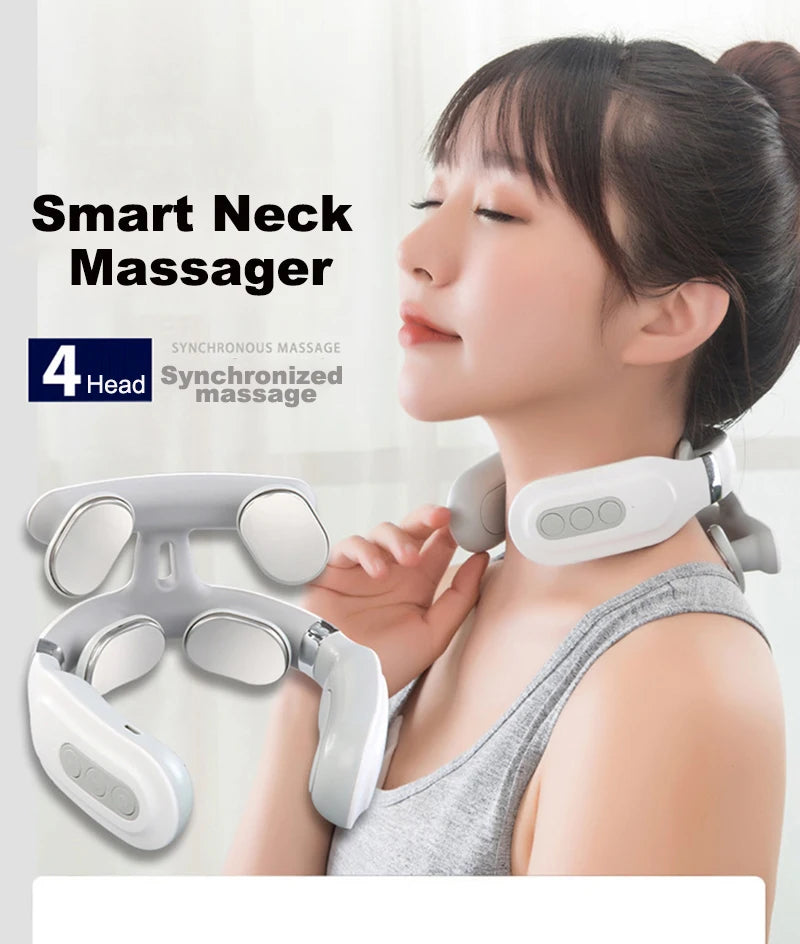 Neck Massager Relaxation Knead Heat Vibrator Travel U-shaped Pillow Car Airport Office Siesta Electric Cervical Spine Massage