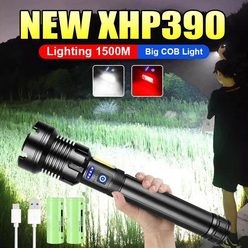 10000000 Lumens Super Bright Long Range LED Flashlight Tactical Flashlight Outdoor Waterproof Flashlight Camping Lantern Torch