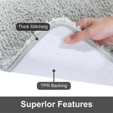 Kitinjoy Soft Bathroom Plush Rug Absorbent Quick Dry Bath Mat Shower Pad Floor Protector Decor Non-Slip Live Room Bedroom Carpet