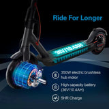 350W Folding Electric Scooter Aluminum Alloy  8.5" Tire 36V 10.4AH Lithium Battery With App Kick Scooter For Adults Escooter