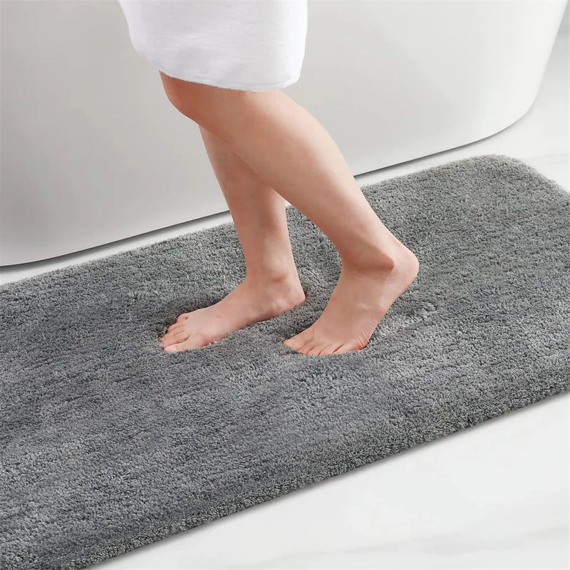 Kitinjoy Soft Bathroom Plush Rug Absorbent Quick Dry Bath Mat Shower Pad Floor Protector Decor Non-Slip Live Room Bedroom Carpet