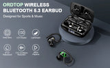 Wireless Earbuds, Bluetooth 5.3 Headphones with Dual Mic, 48H Playtime LED Display Wireless Sports Headphones.