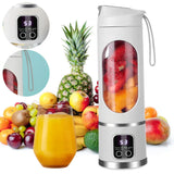 450ml Portable Juicer Blender Cup USB Rechargeable Mini Electric Juicer 1500mAh with 8 Blades for Smoothies Shakes