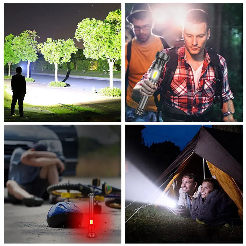 10000000 Lumens Super Bright Long Range LED Flashlight Tactical Flashlight Outdoor Waterproof Flashlight Camping Lantern Torch