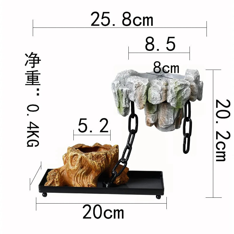 Creative Bamboo succulent pot rich tree bonsai iron tree rice bamboo indoor floating island suspended iron micro landscape pot