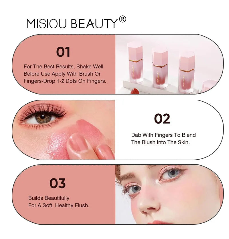 Matte Liquid Blush Stick Lasting Easy Color Blush Cream for Lips and Cheeks Concealer Waterproof Lip Gloss Makeup.