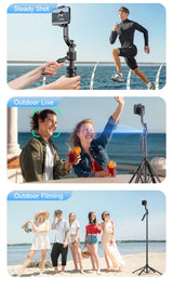 360°Selfie Stick With Bluetooth Remote Intelligent AI Follow-Up Anti Shake Pan Tilt Tripod Fully Automatic Photography Artifact