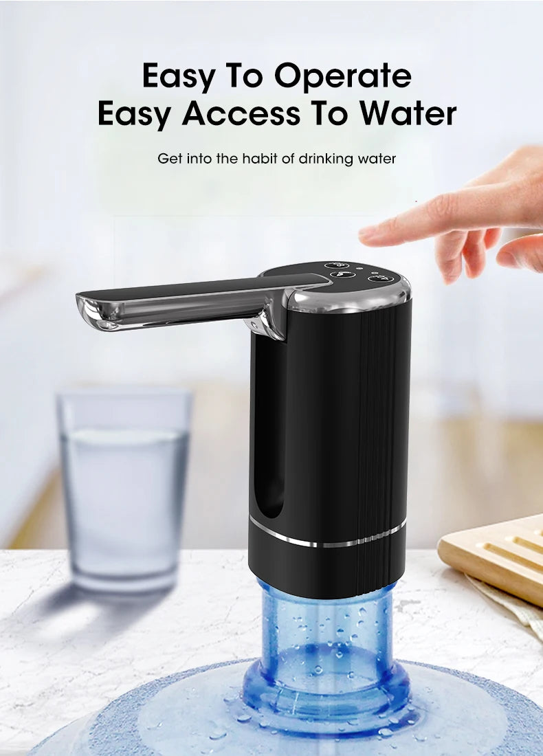 Water Dispensers Foldable Water Bottle Pump Automatic Dispenser Pump Button Control Portable Electric Water Dispenser for Home