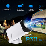 ISINBOX P30 Pro Beam Projector Android12 Native 1080P 1280*720P Dual WIFI6 BT5.0 Auto Keystone Portable Projector 4K Home Cinema