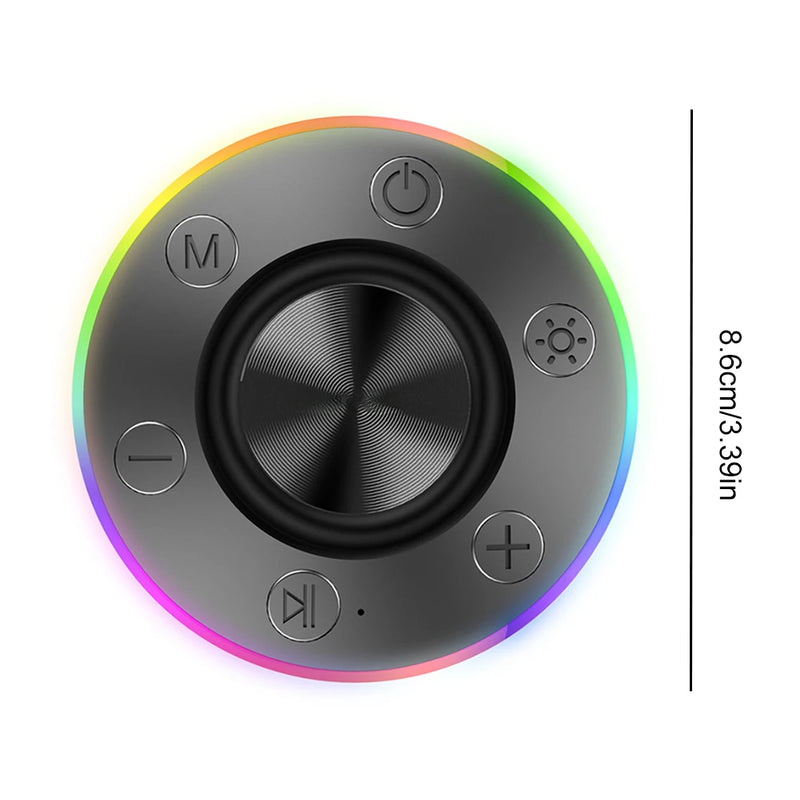 Mini Bluetooth Speaker Shower Speaker Subwoofer with Suction Cup/RGB Light HandsFree Call/FM Radio Stereo Subwoofer For Bathroom