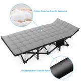 190*71cm Folding Camping Cot for Adult, Portable Sleeping Cot with Mattress, Outdoor Heavy Duty Cot Bed for Camp with Carry Bag