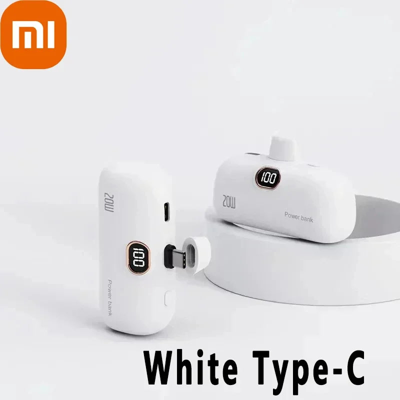 Xiaomi 30000mAh Mini Portable Power Bank Capsule Mobile Power Supply Emergency External Battery Fast Charger For iPhone Type-C