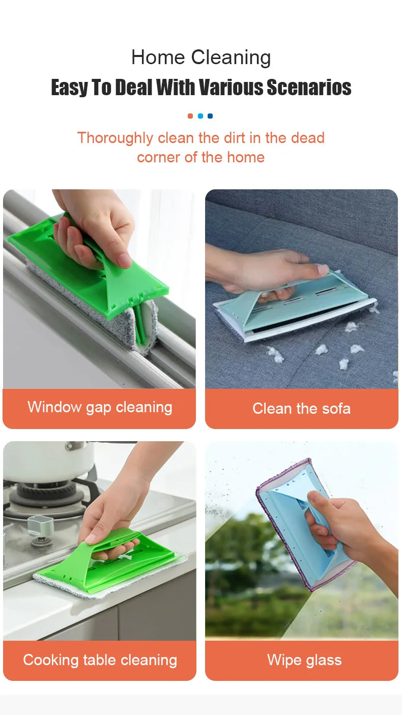 Window Glass Wiper Groove Gap Cleaning Brush Household Window Track Slot Sweep Ash Cleaner Brush Creative Cleaning Tools