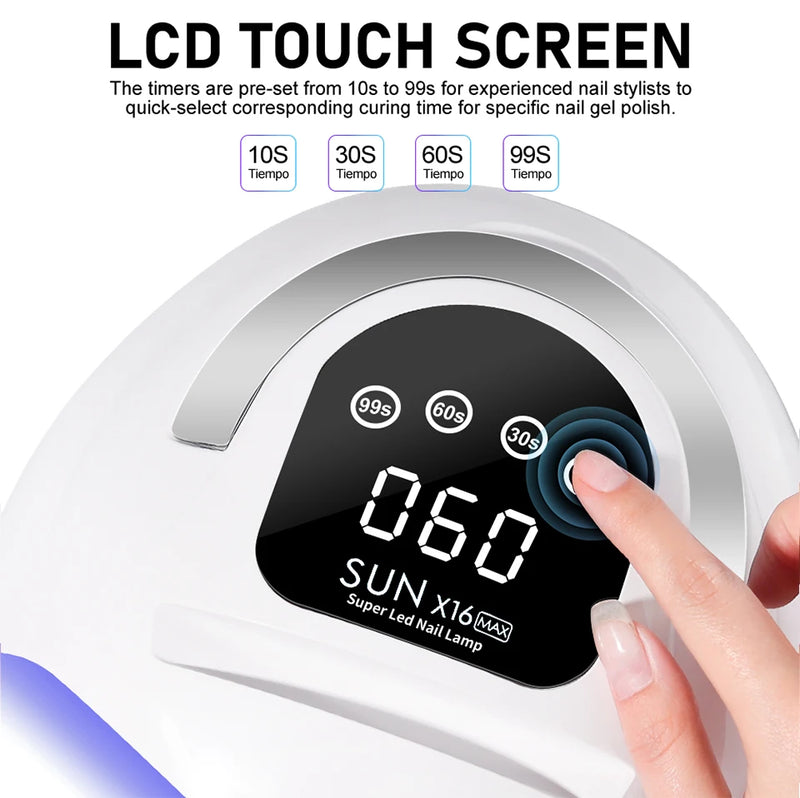 Professional 72LED Nail Dryer UV Nail Light with 4 Timers Automatic Sensor Settings, Suitable for Gel Curing Home Nail Tools