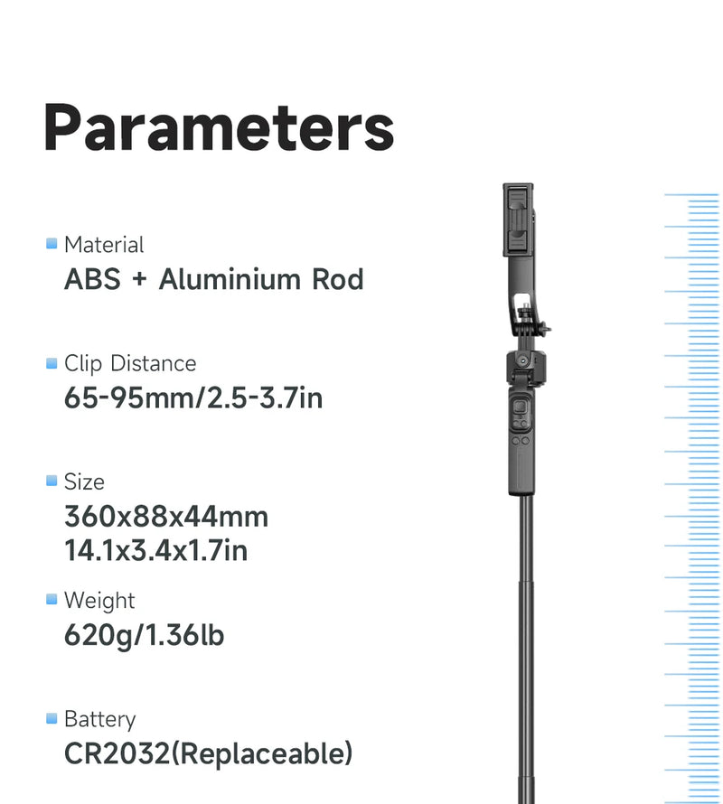 360°Selfie Stick With Bluetooth Remote Intelligent AI Follow-Up Anti Shake Pan Tilt Tripod Fully Automatic Photography Artifact