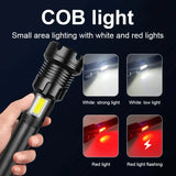 10000000 Lumens Super Bright Long Range LED Flashlight Tactical Flashlight Outdoor Waterproof Flashlight Camping Lantern Torch