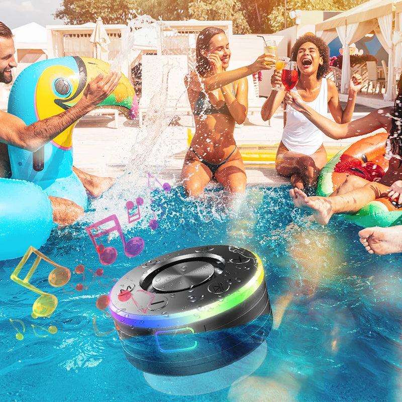 Mini Bluetooth Speaker Shower Speaker Subwoofer with Suction Cup/RGB Light HandsFree Call/FM Radio Stereo Subwoofer For Bathroom