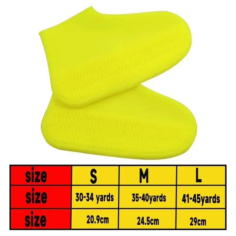 2pcs Waterproof Shoe Covers Silicone Anti-Slip Rain Boots Unisex Sneakers Protector For Outdoor Rainy Day Protectors Shoes Cover