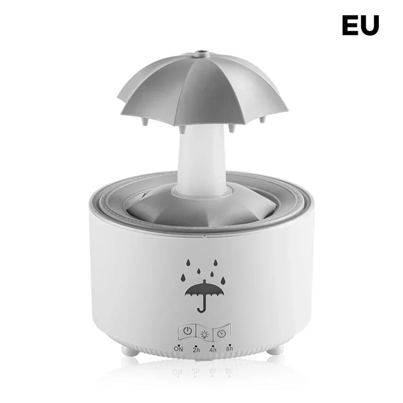 Remote Control Rotating Umbrella Waterdrop Aromatherapy Machine Ultrasonic Air Humidifier with LED Light for Home Aroma Diffuser