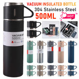 500ML 304 Stainless Steel Vacuum Insulated Bottle Office Business Style Coffee Mug Thermos Bottle Insulated Water Bottle Gift