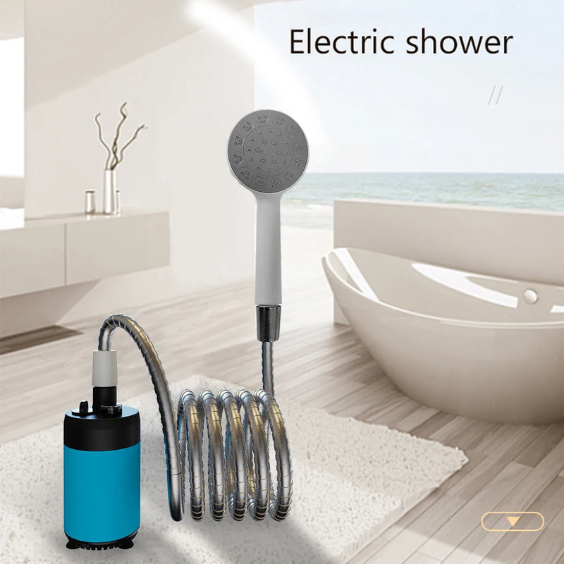 Portable Shower Camping Outdoor Shower Handheld Electric Shower Battery Powered Compact Rechargeable Camping Showerhead