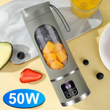 450ml Portable Juicer Blender Cup USB Rechargeable Mini Electric Juicer 1500mAh with 8 Blades for Smoothies Shakes