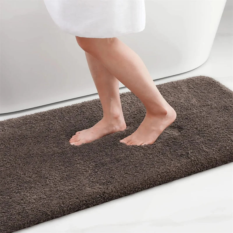 Kitinjoy Soft Bathroom Plush Rug Absorbent Quick Dry Bath Mat Shower Pad Floor Protector Decor Non-Slip Live Room Bedroom Carpet