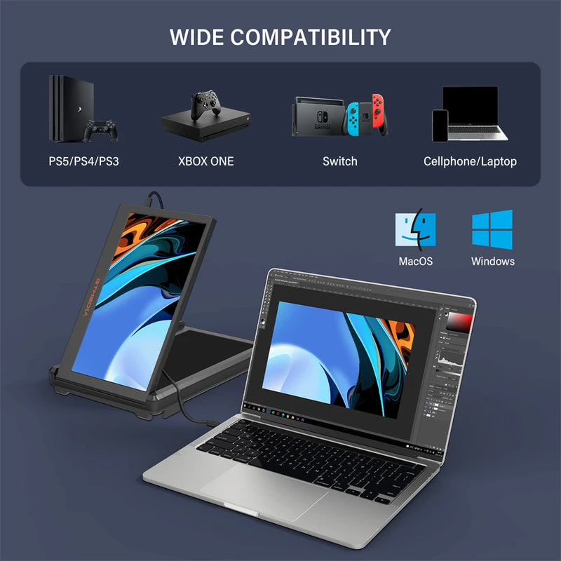 11.6 Inch Portable Monitor Laptop Triple Dual Extender Screen Full View 1920x1080 IPS FHD Folded Display For 13.0-17.3In Laptops