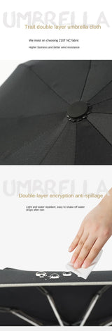 For xiaomi Automatic Umbrella With Flashlight Female Male Luxury Business Windproof Umbrellas Men Rain Women Anti-UV Parasol