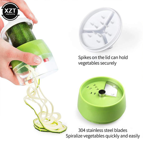 ABS Carrot Cucumber Adjustable Grater Spiral Blade Cutter Vegetable Shredder Fruit Roll Slicer Zucchini Noodles Spaghetti Maker