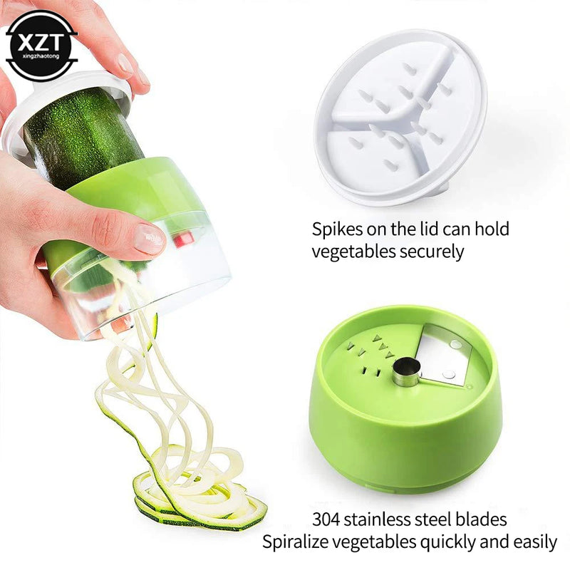 ABS Carrot Cucumber Adjustable Grater Spiral Blade Cutter Vegetable Shredder Fruit Roll Slicer Zucchini Noodles Spaghetti Maker