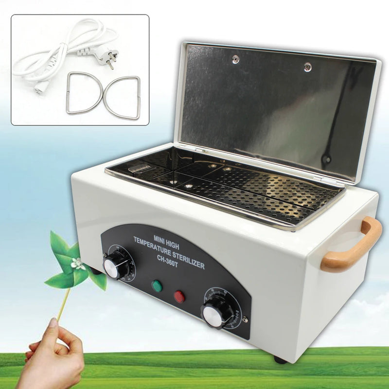 220V 1.9L 300W Dry Heat Sterilizer Portable Autoclave Dental Utensils Beauty Salon Nail Tools Disinfection Machine With Timer