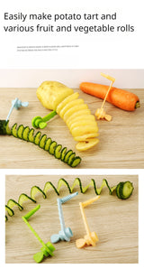 Amazing Vegetable Roll Machine Creative Lazy Man Spiral Cucumber Cutter Whirlwind Potato Slicer Rotating Potato Tart Knife