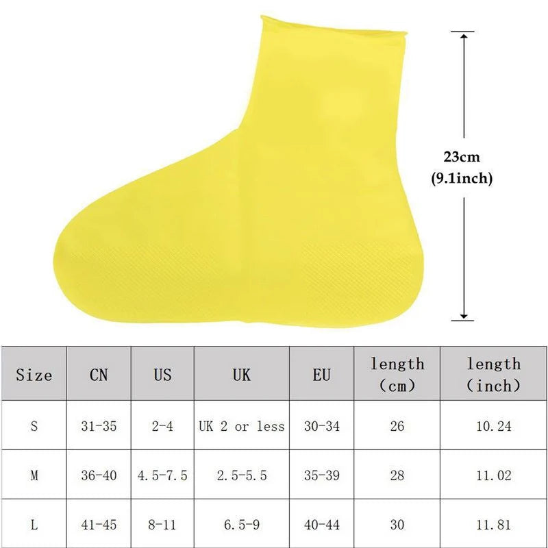 1Pair Reusable Waterproof Rain Shoe Covers Silicone Outdoor Rain Boot Overshoes Walking Shoes Accessories Protectors Shoes Cover