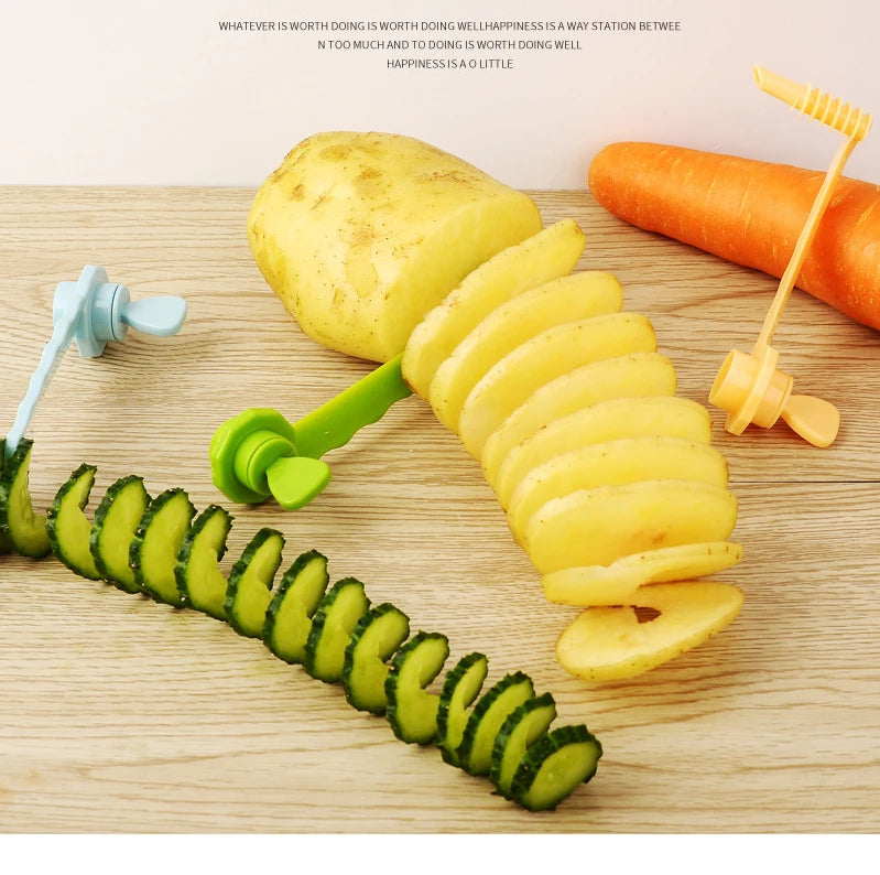 Amazing Vegetable Roll Machine Creative Lazy Man Spiral Cucumber Cutter Whirlwind Potato Slicer Rotating Potato Tart Knife