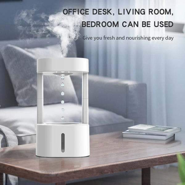 580ml Anti-Gravity Humidifier Water Drop Humidifier with Atmosphere Light Spray Mist Air Humidifier for Bedroom Home Humidifier