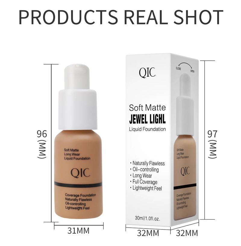 Liquid Foundation Concealer Face Naturally Flawless Matte Oil-Control Waterproof Long Lasting Foundation 30ml 5 Colors Optional