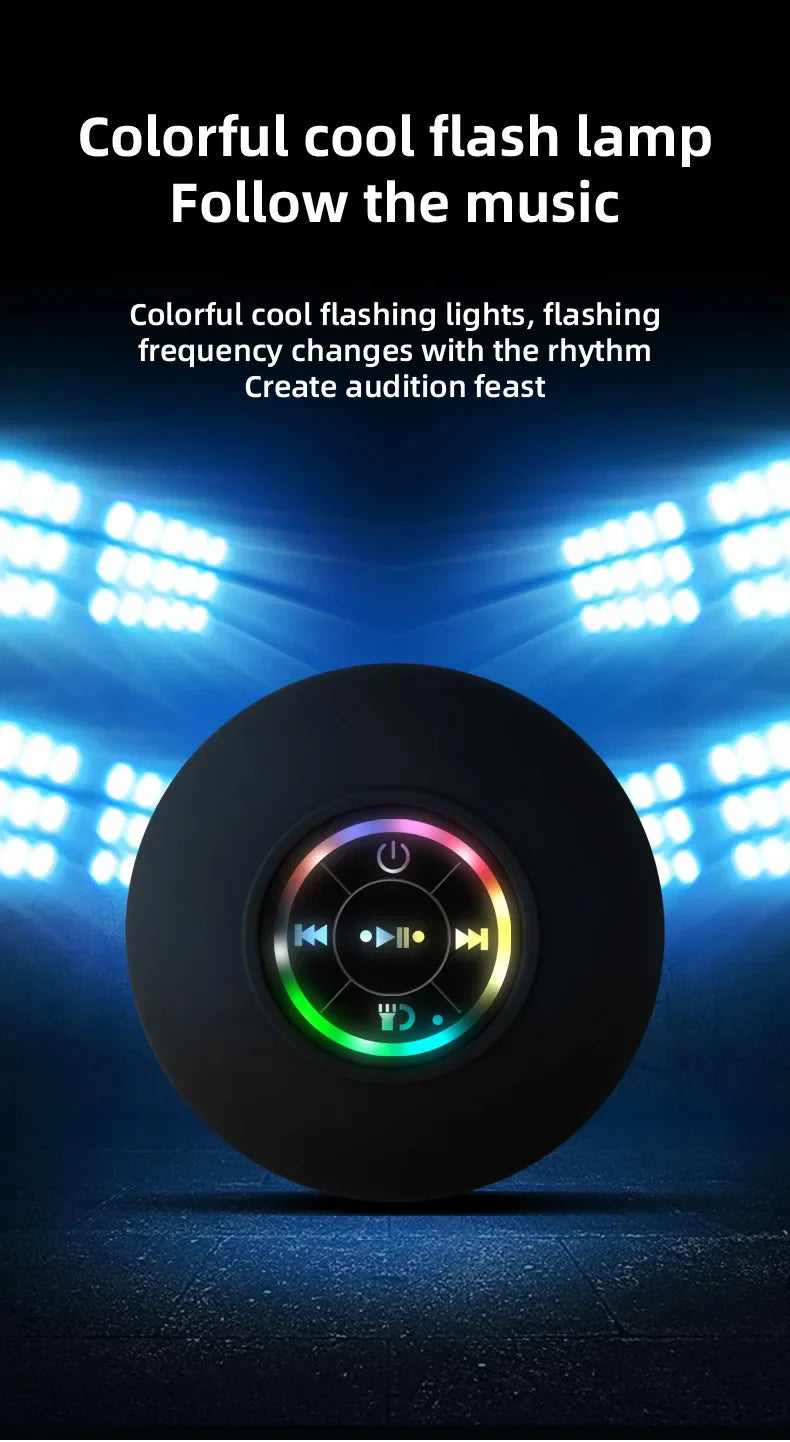 Xiaomi Mijia Bluetooth Mini Portable Speaker Wireless IPX4 Waterproof Speaker with FM Radio and Multicolor LED Light Suction Cup