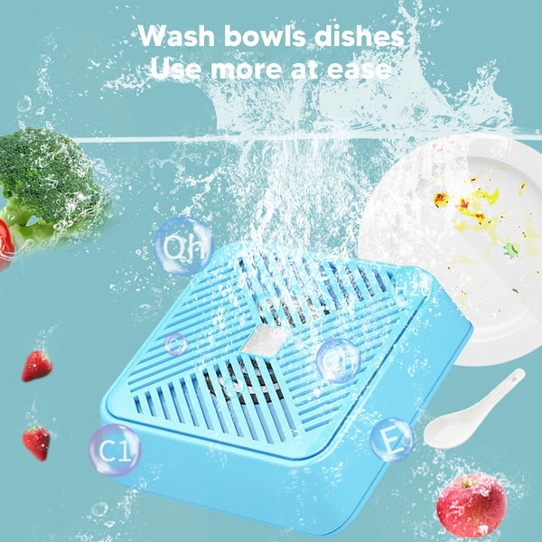 USB Dishwasher Portable Small Dish Washing Machine Mini Ultrasonic Efficient Cleaning for Travel Kitchen Tableware Blue