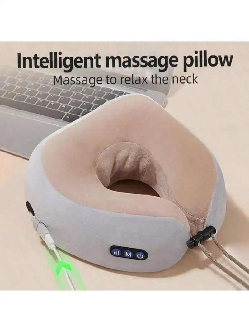 U-Shaped Electric Neck Massage Pillow, Cervical Memory Sponge Neck Massager, Heated Massage Pillow, Suitable For Relaxing