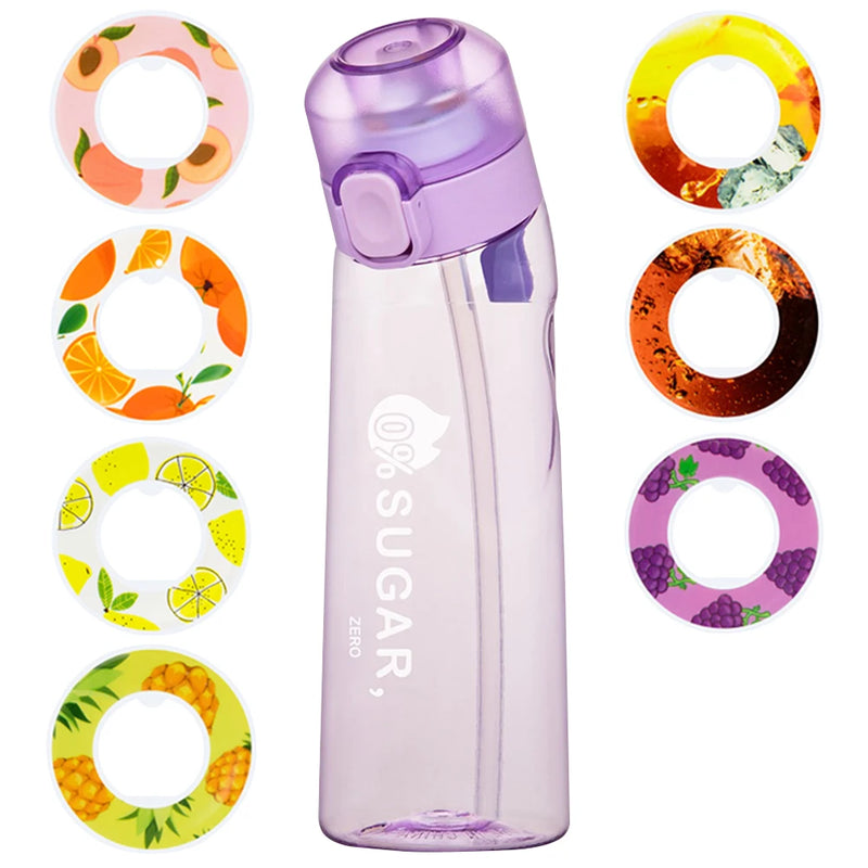 650ML Fruit Flavor Water Cup Leak-Proof with 1/7 Pods Fragrance Smelling Water Bottle Large Capacity for Travel Climbing Hiking