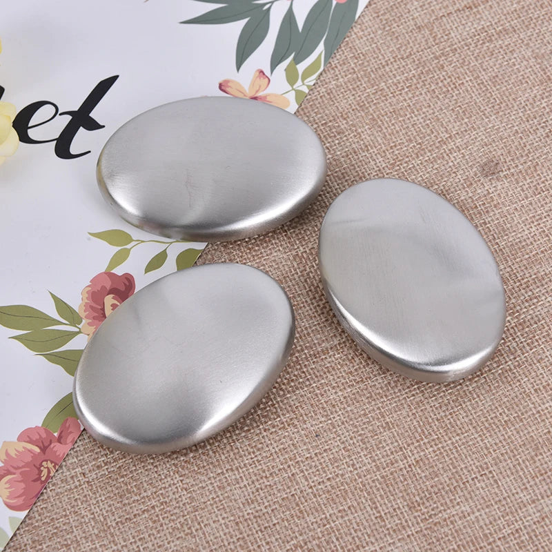 Stainless Steel Soap Oval Shape Deodorize Smell From Hands Retail Magic Eliminating Odor Kitchen Bar Chef Soap DropShip