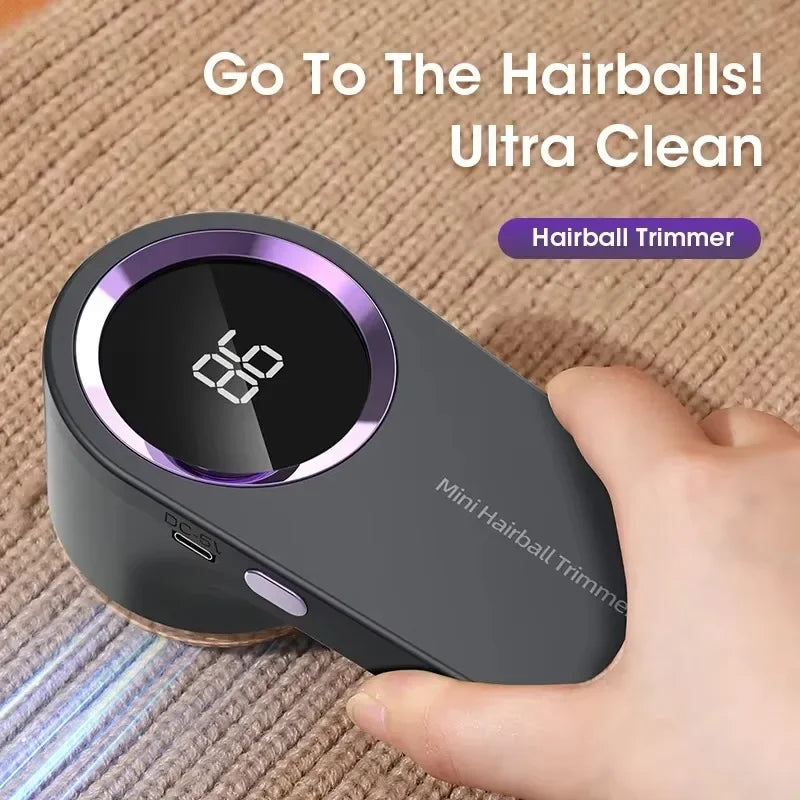 Household Hair Ball Trimmer with LED Display Rechargeable Electric Lint Remover Hairball Fizz Fluffs Clothes Shaving Machine